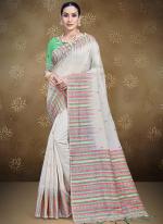 Cotton Green Traditional Wear Printed Saree